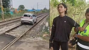 rail-track-car-driving-reels-girl-arrested-rangareddy